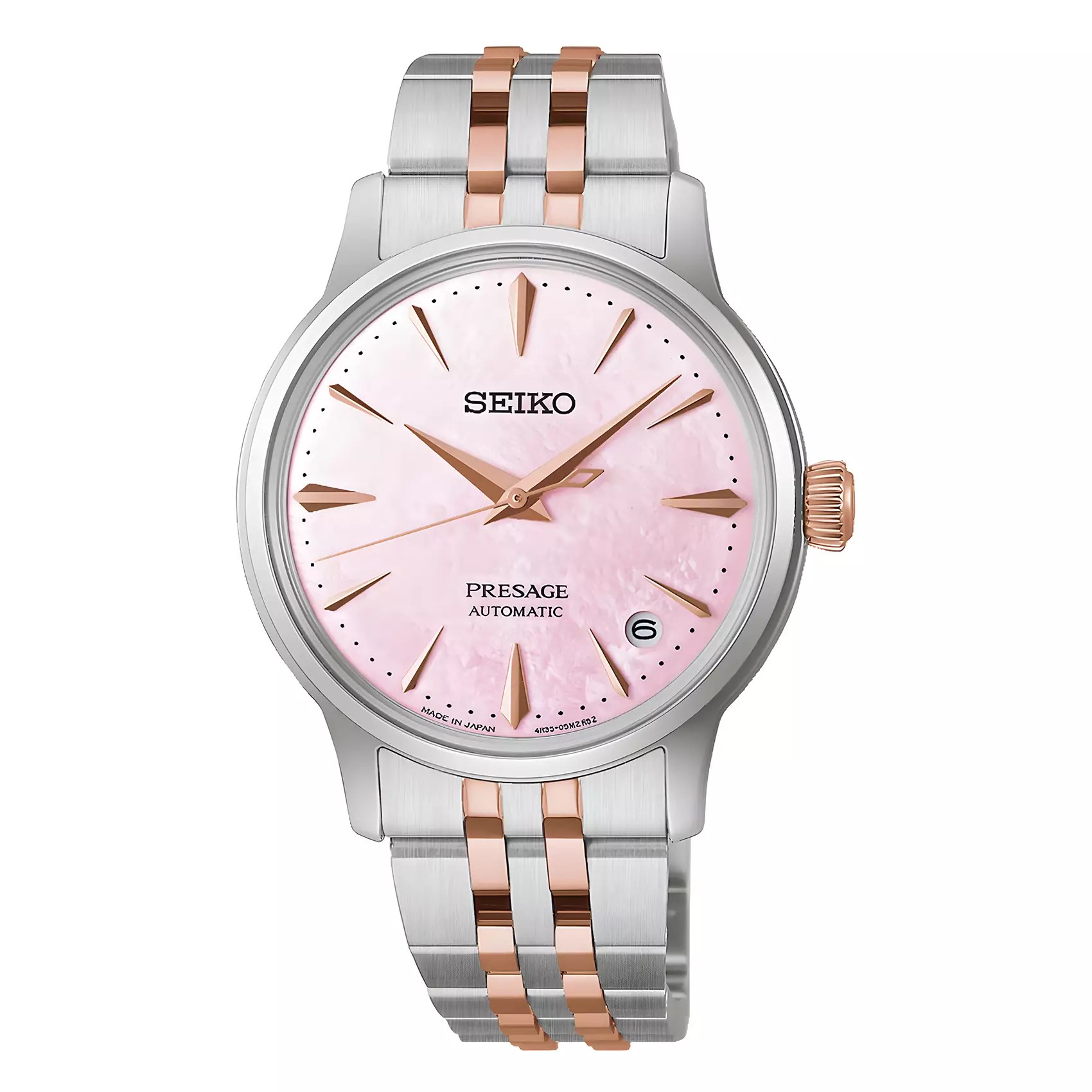 Seiko Presage Cocktail Time Limited Edition - Jam Tangan Automatic Wanita - Mother of Pearl Dial - Dual Tone Stainless Steel Strap - SRPM06J1