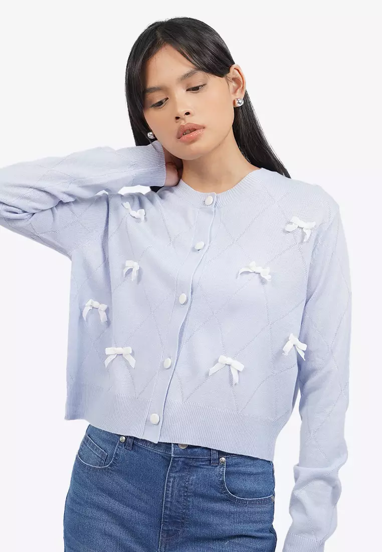 Long Sleeve Cardigan with Ribbon Details