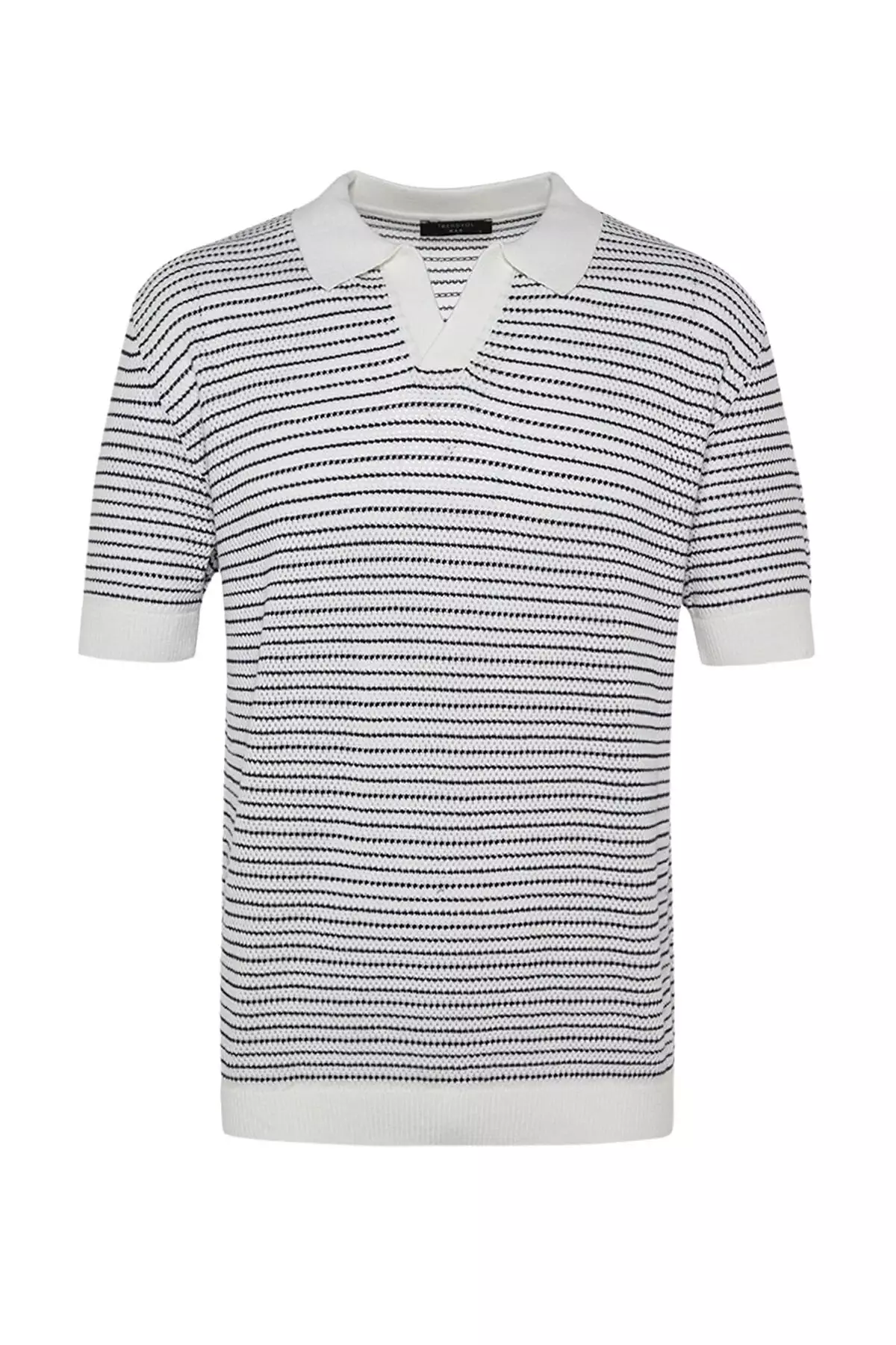 Stripe Knitted Polo Shirt