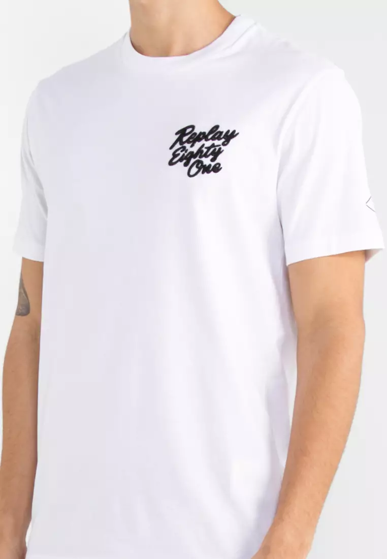REPLAY T-SHIRT WITH EMBROIDERY