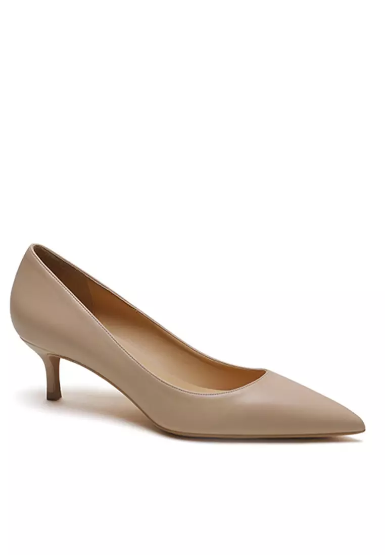 5CM Uniform Pointed Mid Heel Shoes HZL151