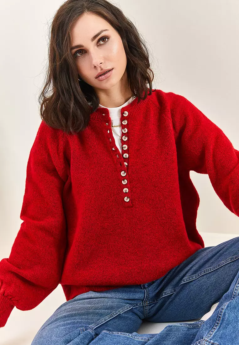 Raglan Sleeves Knit Sweater