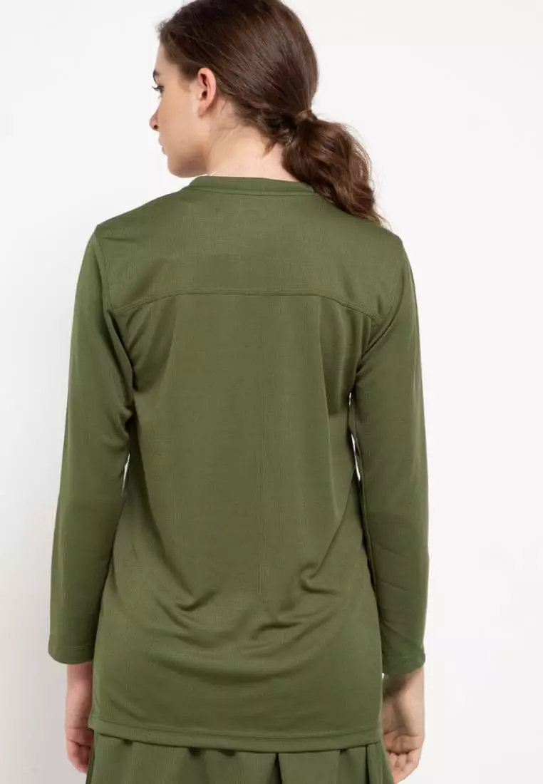Td Active LS013 l-s Raglan Hijau Kaos