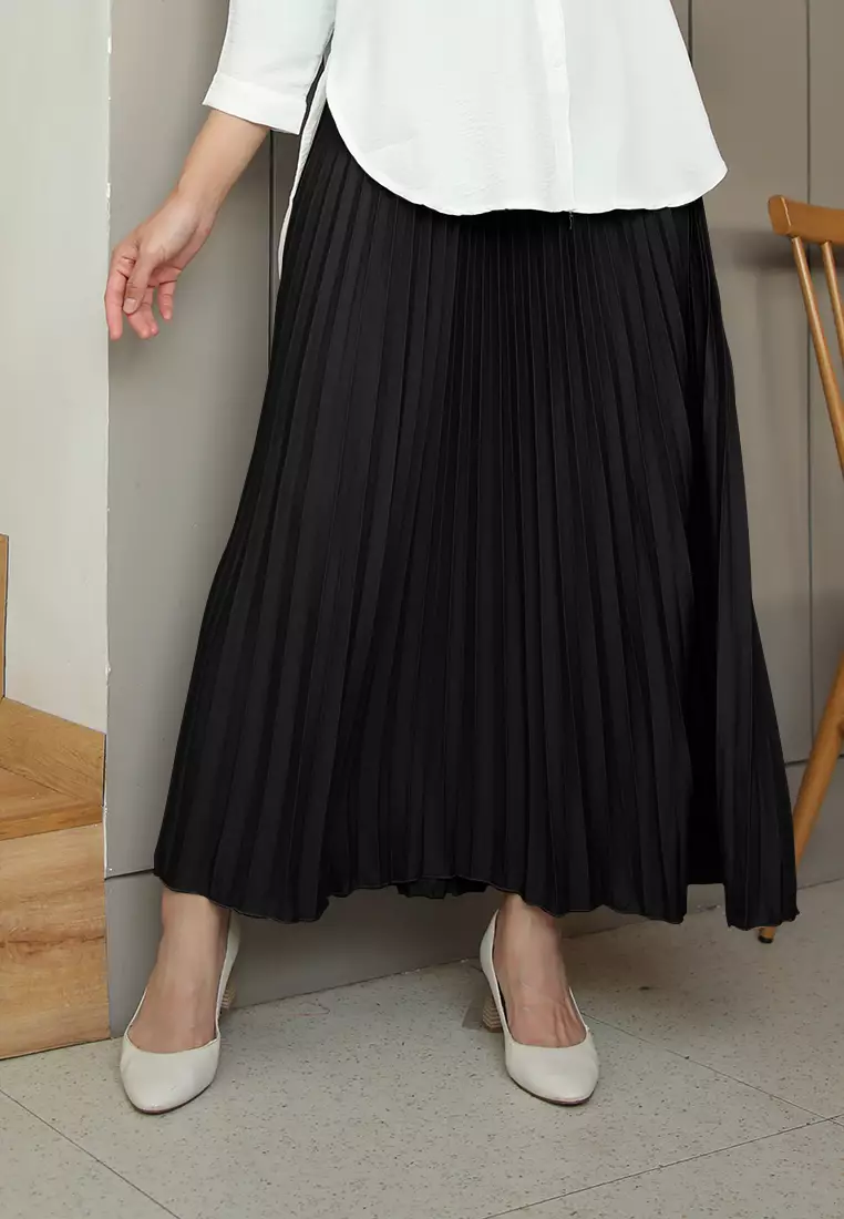 Cotton Bee - Rok Plisket Niana Aline Basic - Late Night