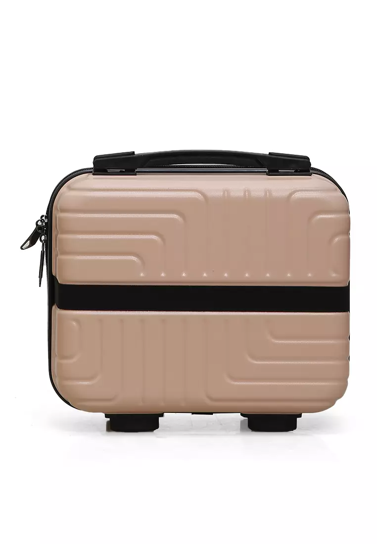 Alister Koper Cabin Hardcase Size 12 Inch Make Up Beauty Case Wanita Material ABS ORIGINAL - Peach