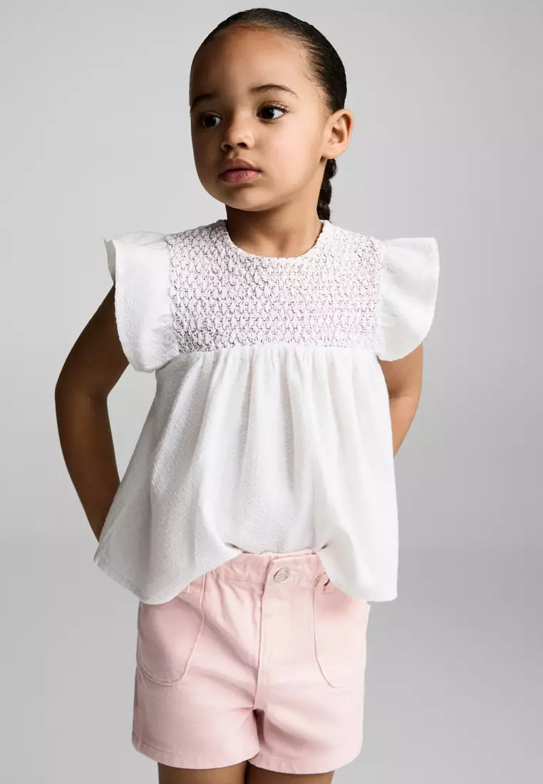 Paperbag Denim Shorts