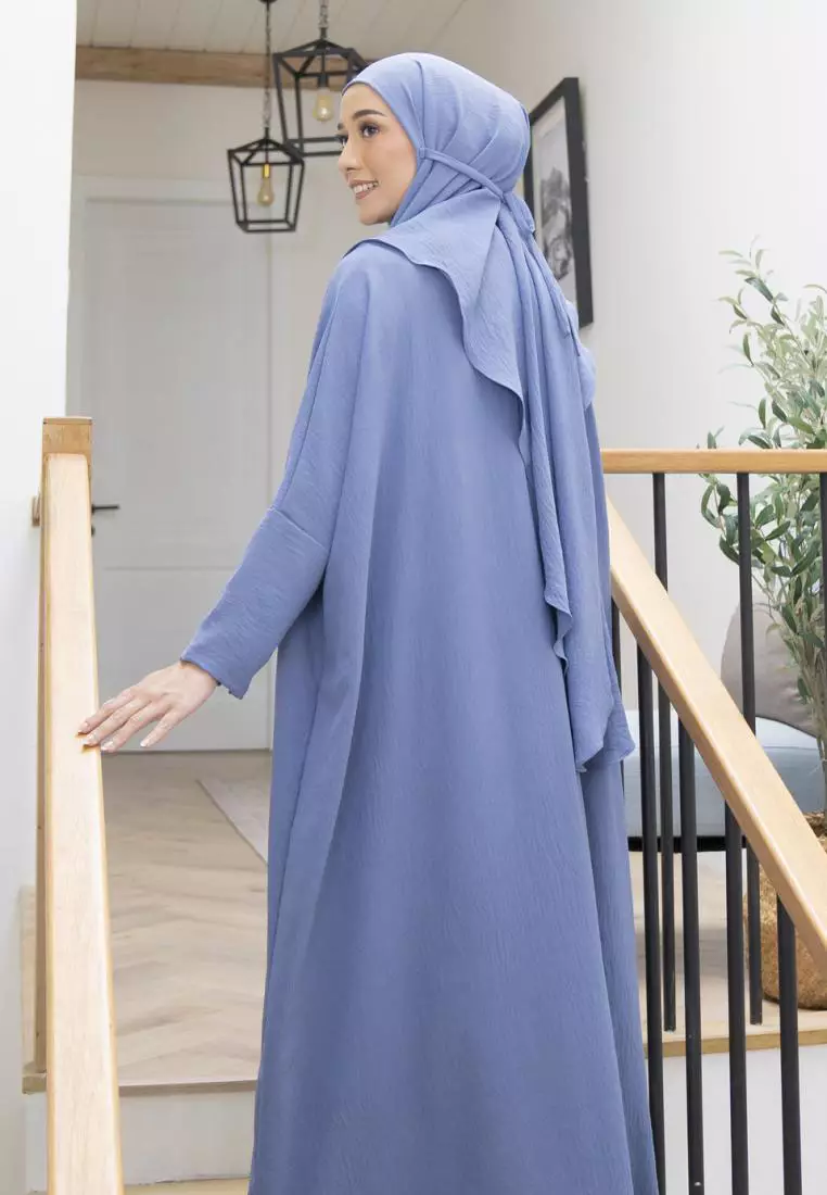Hafsha Abaya Set Steel Blue