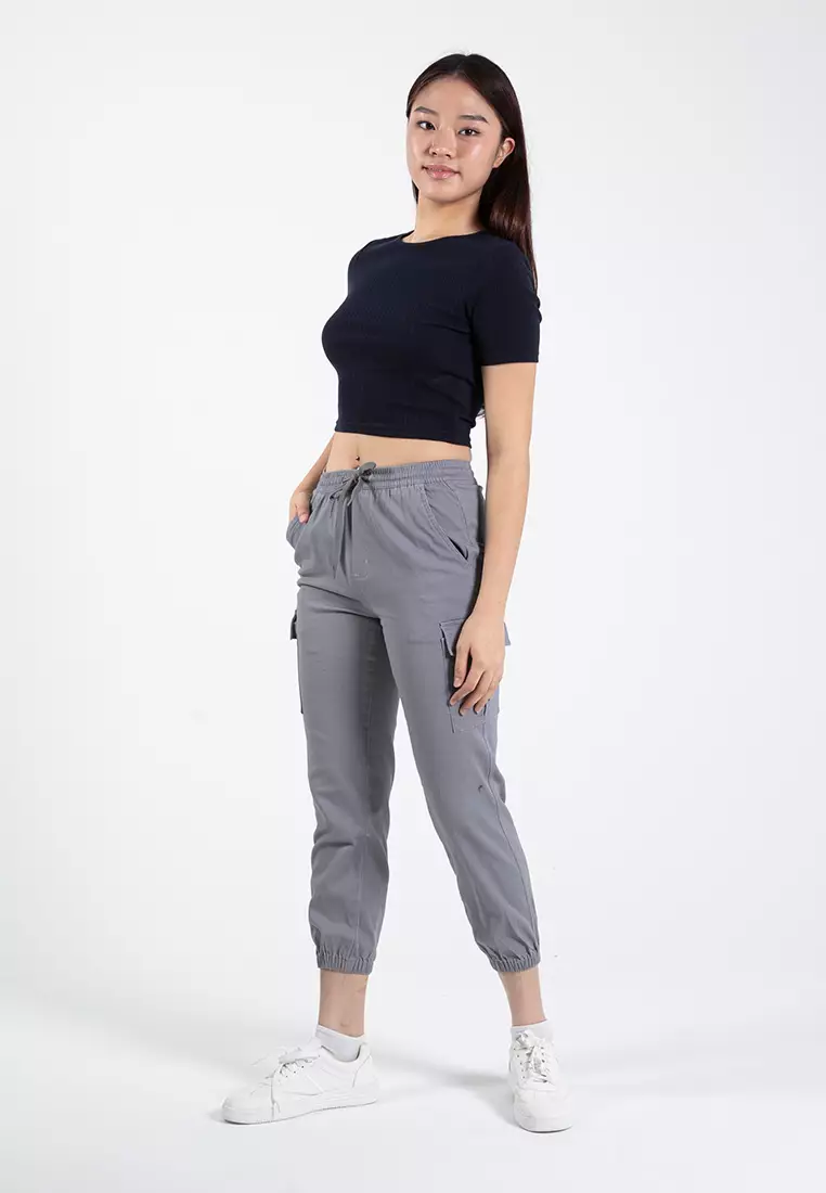 Forest Ladies Casual Knit Crop Top Women Crop T-Shirt - 822357-33Navy