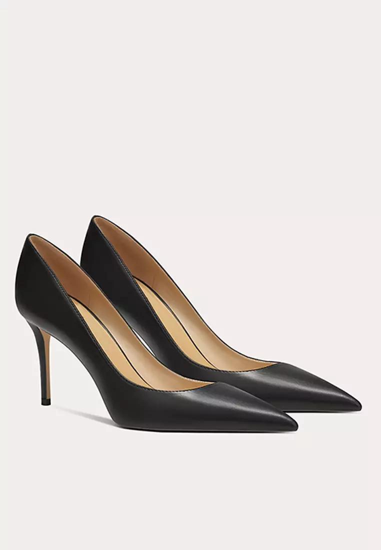 6CM Simple Pointed Microfiber Leather Wedding Heels PX710-2