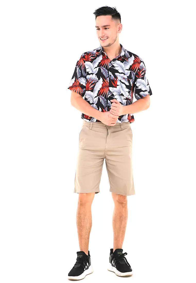 Rishham Celana Pendek Chino Pria Premium Stylish Casual Material Cotton ORIGINAL - Mocca