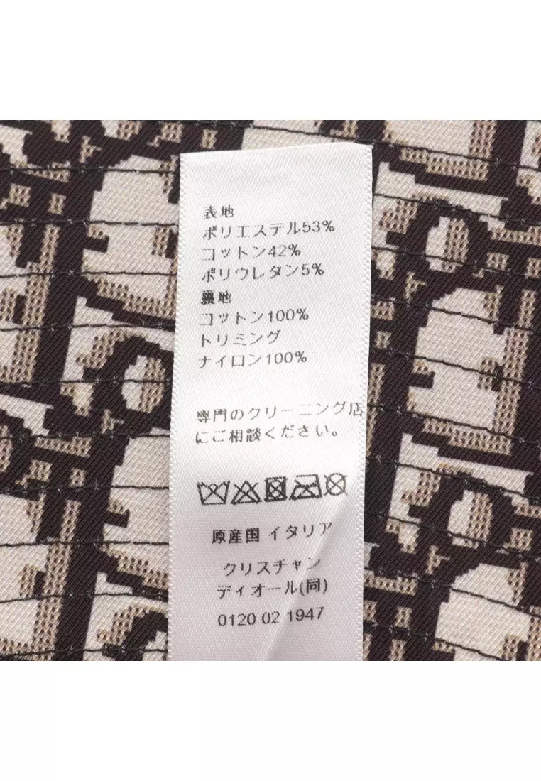 Pre-Loved Christian Dior TEDDY-D bob hat bucket hat cotton black With tulle