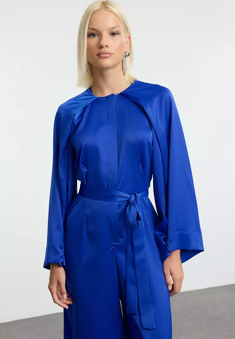 Modest Viscose Cape Evening Jumpsuit