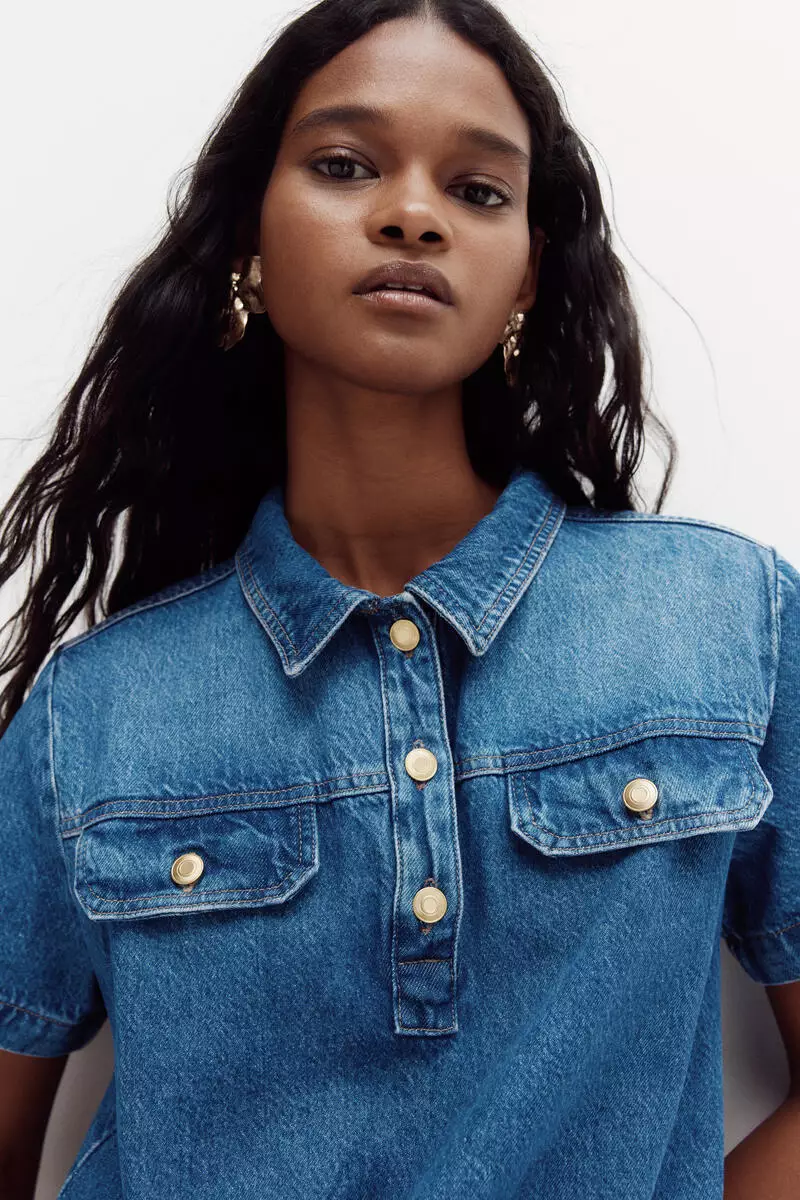 H&m Dress Zalora Denim Dress Buy H&M Collared Denim Dress Online ZALORA Malaysia