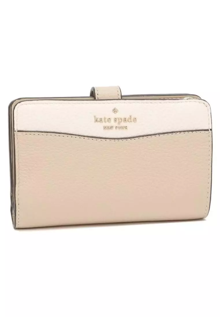 Kate Spade Leila Medium Compact Bifold Wallet Light Sand