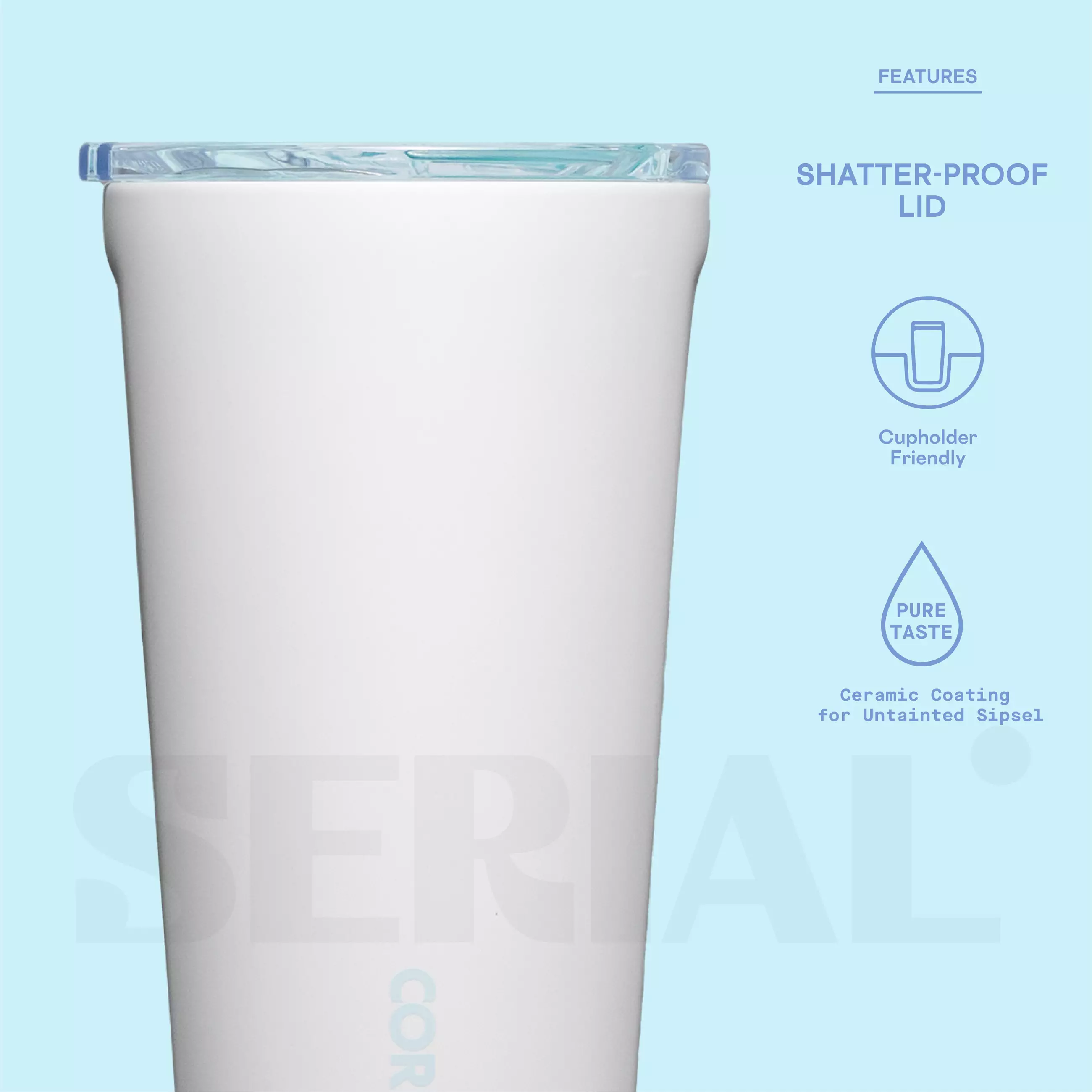 CORKCICLE® Tumbler 16oz - Ceramic White / Powder Blue