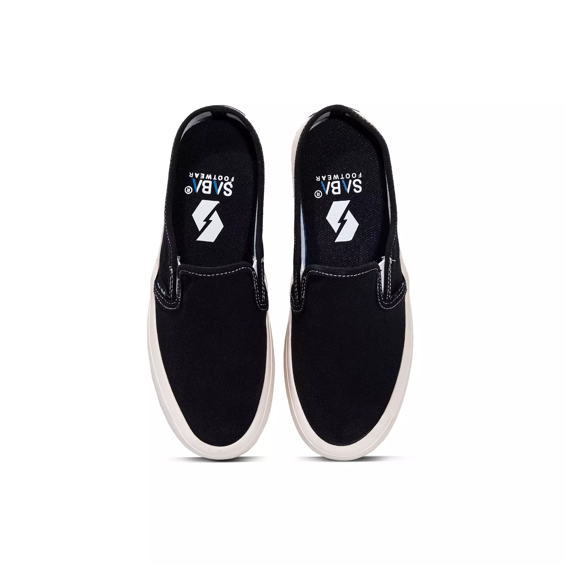 SABA Vintage Slip On Flip Mule Black White- Sepatu pria dan wanita Original 100% FM 01