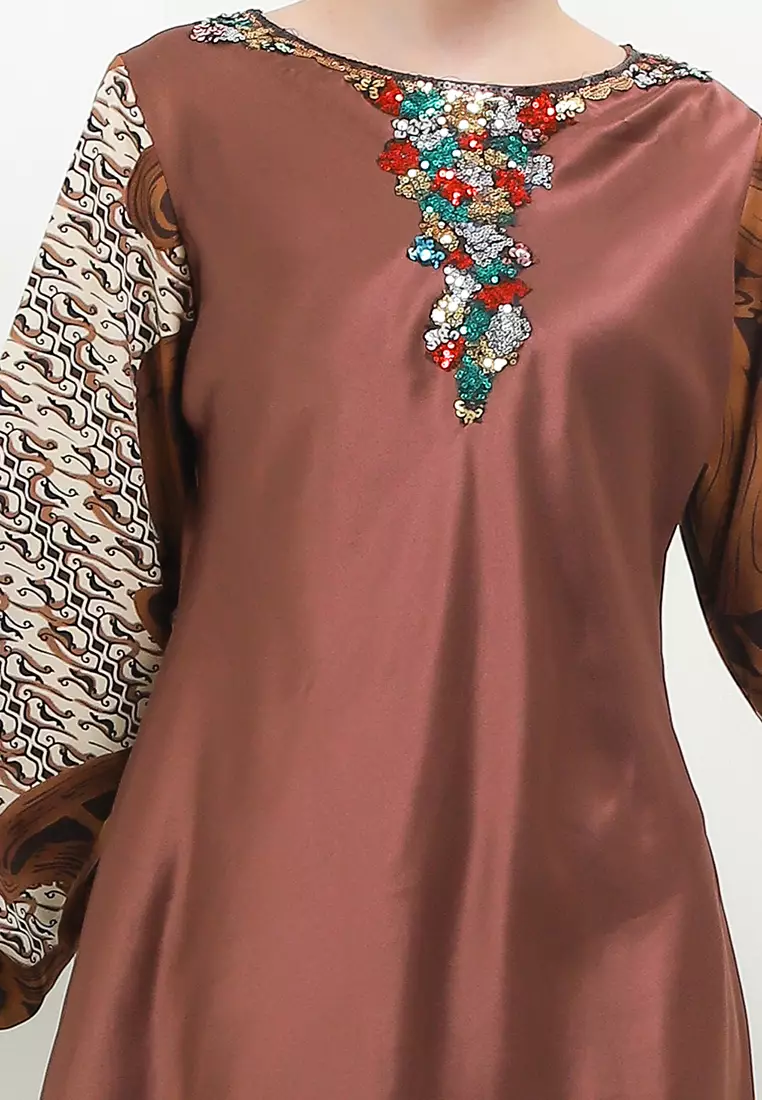 Abaya Serong Tangan Serut