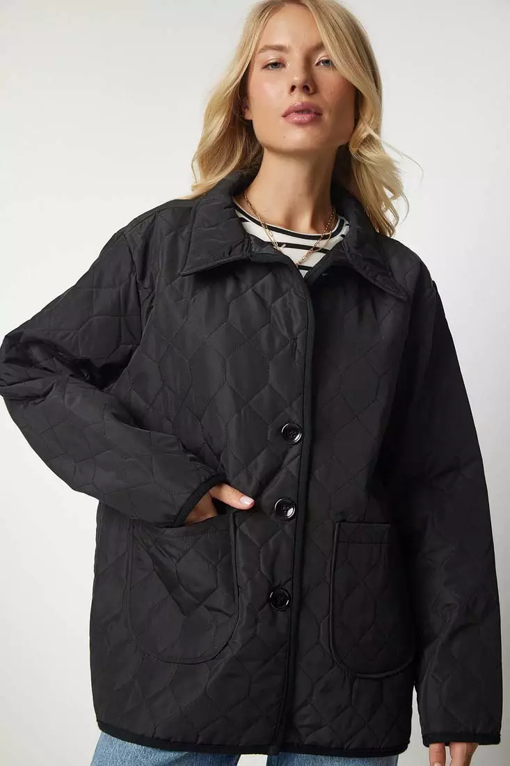 Quilted jacket cheap with collar