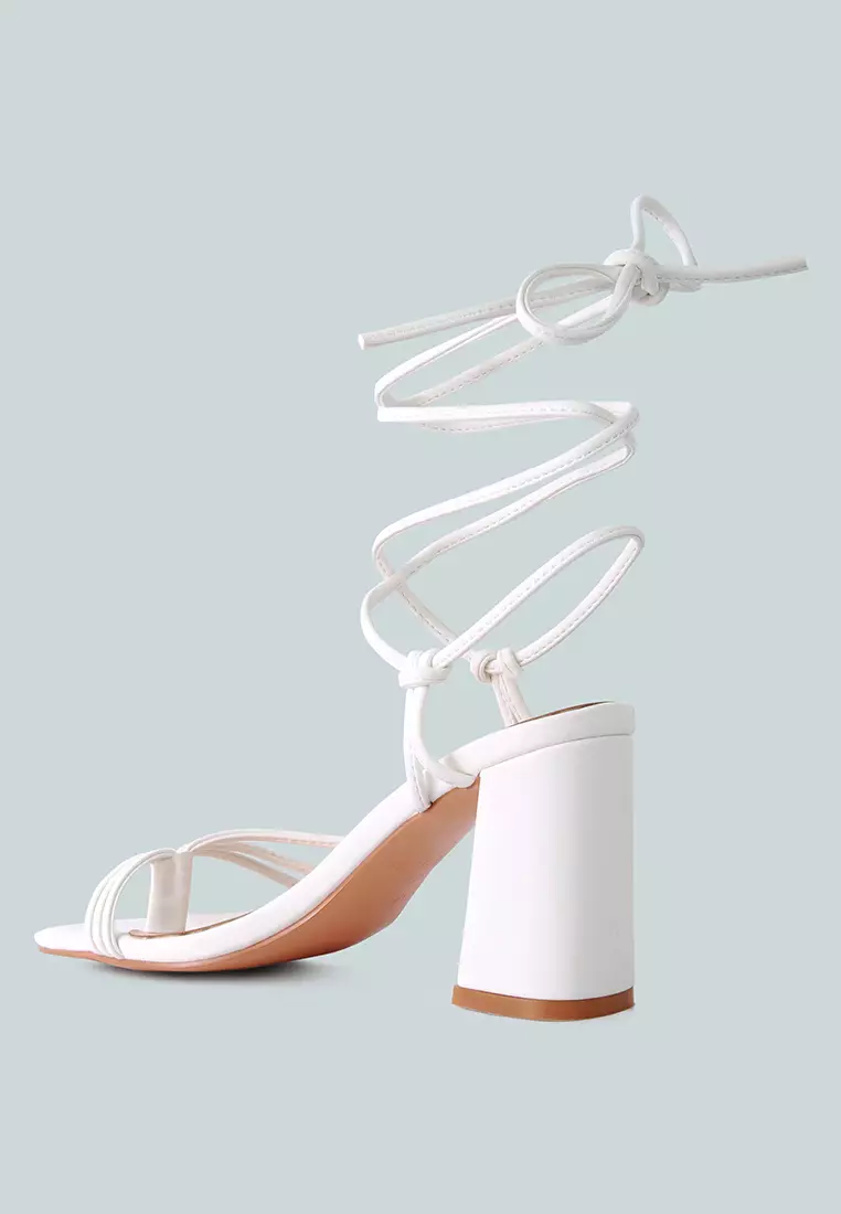White short new arrivals block heels
