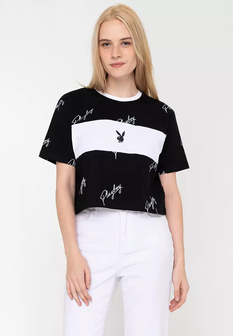 Playboy cropped tee on sale