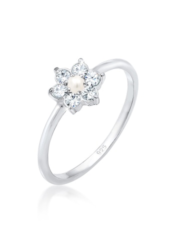 Buy Elli Germany Elli Germany Ring Pearl Flower Swarovski Crystals 925 Sterling Silver Online On Zalora Singapore