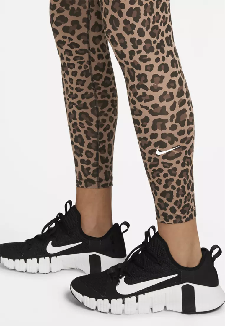 Puma Training Safari Glam High Waist 7/8 Leggings In Brown Leopard