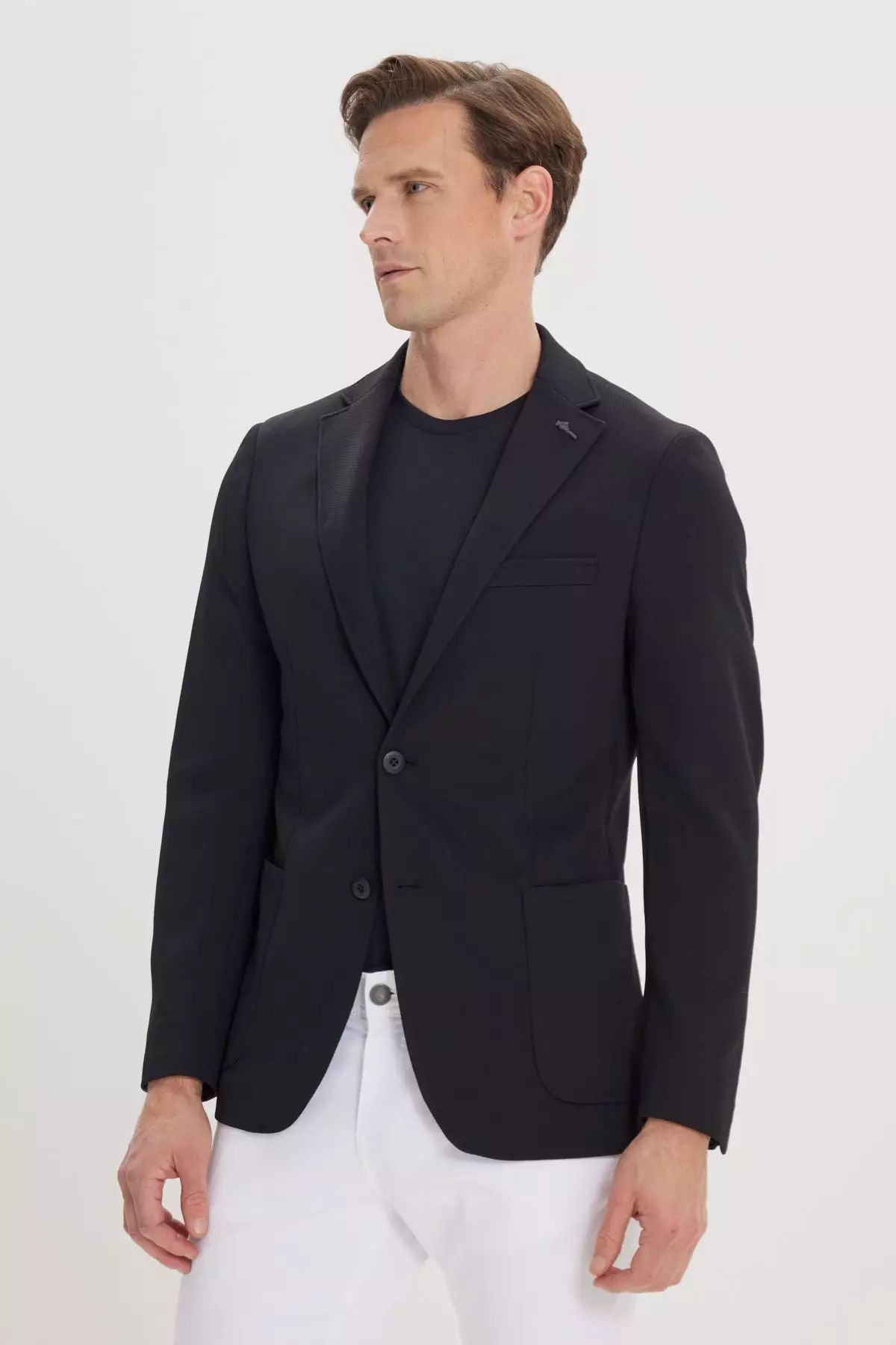 Slim Fit Mono Collar Casual Blazer Jacket