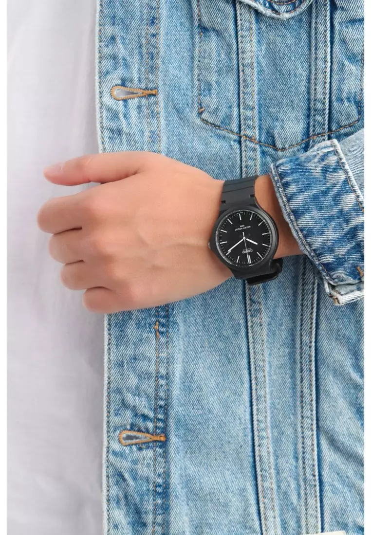 Men's Analog Watch MW-240-1EV Black Resin Band