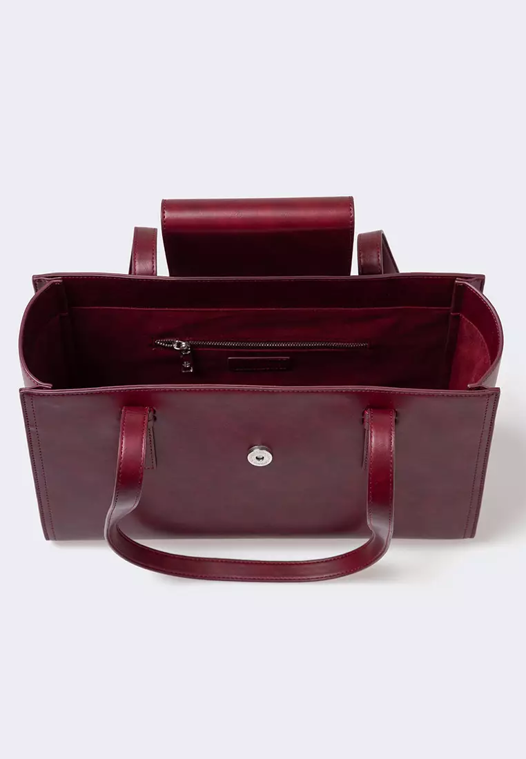 Ria Miranda Burgundy Nina Medium Box Bag