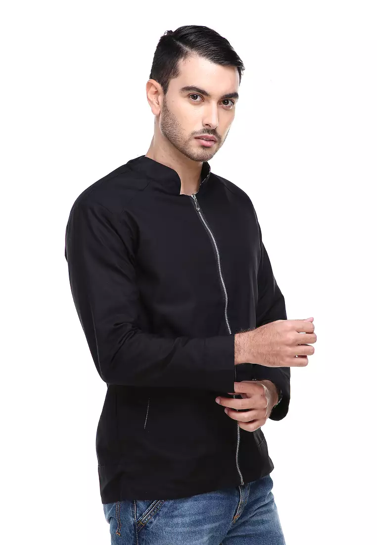 Clover Jas Jaket Casual Pria Slimfit Material American Drill ORIGINAL - Black