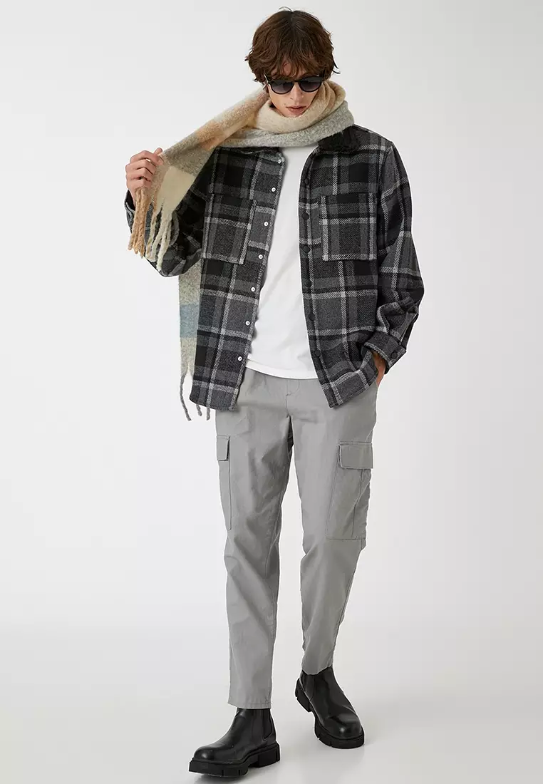 Collar Checkered Jacket