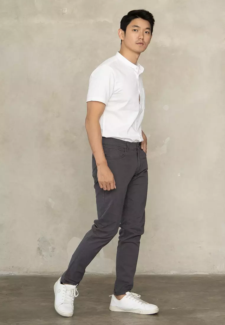 Celana Chinos SLIM FIT Cotton Stretch Charcoal OXCON