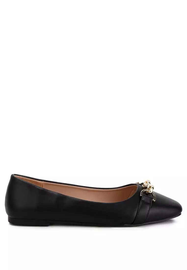 Discount on London Rag  shoes - SKU: Black Embellished Flat Ballets