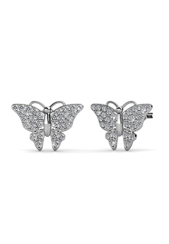 Her Jewellery silver Butterfly Earrings -  Made with premium grade crystals from Austria HE210AC71HKISG_1
