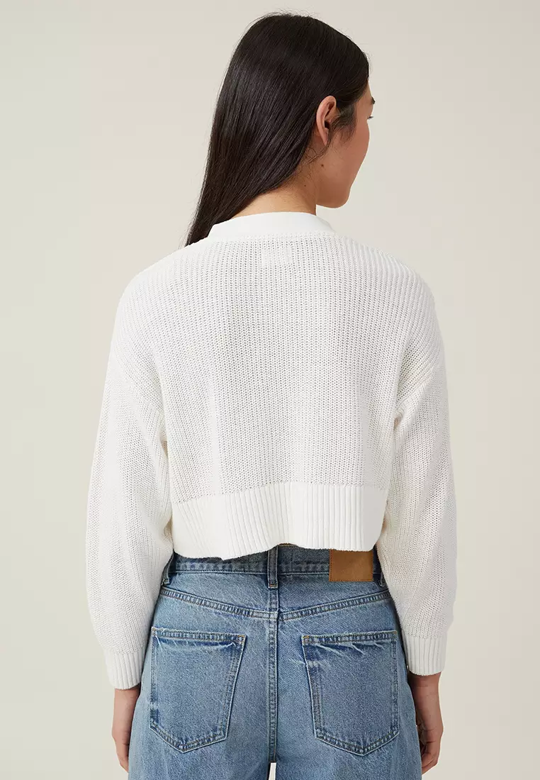 Cotton outlet on cardigan