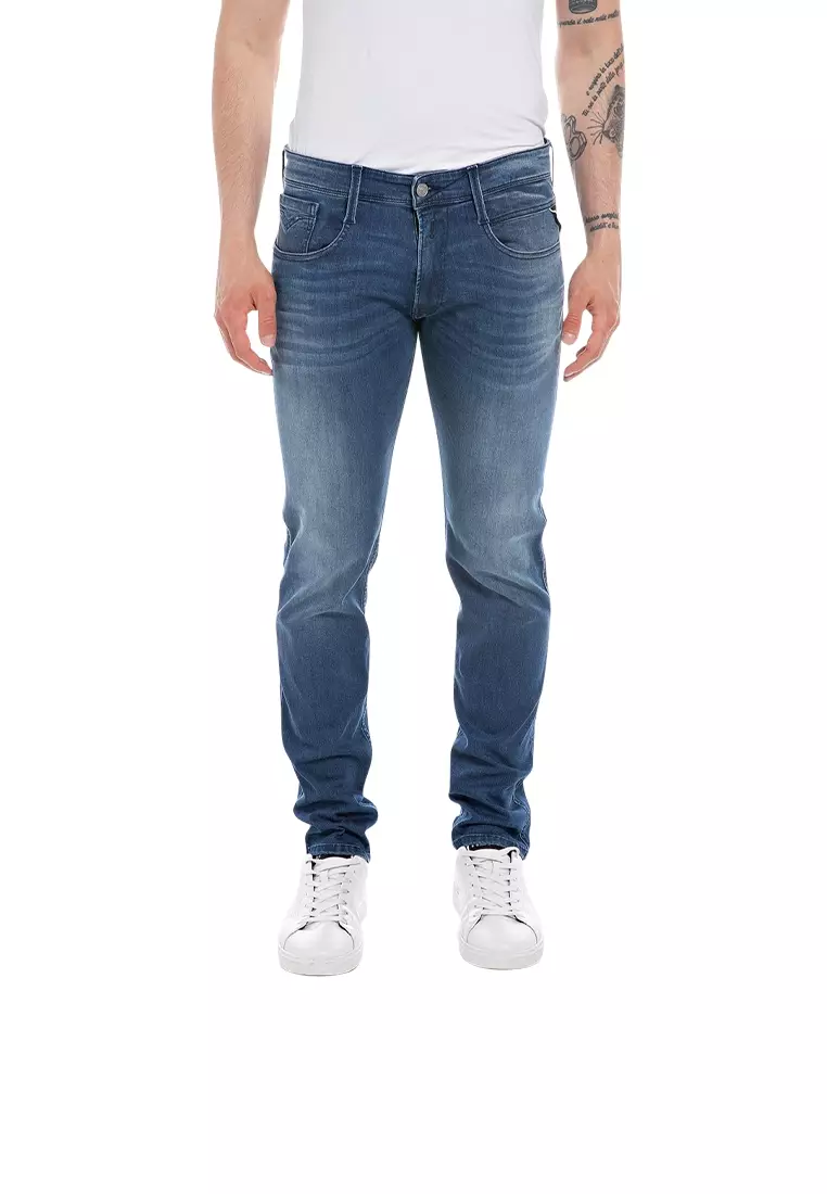 Buy REPLAY REPLAY SLIM FIT ANBASS JEANS in MEDIUM BLUE 2024 Online