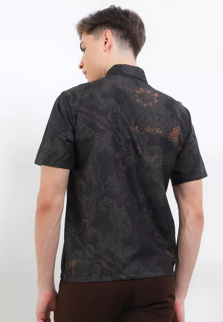 Pranawa Kemeja Batik Exclusive Premium Pria Casual Modern Lengan Pendek