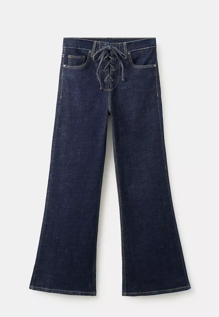 Flare Jeans With Drawstrings