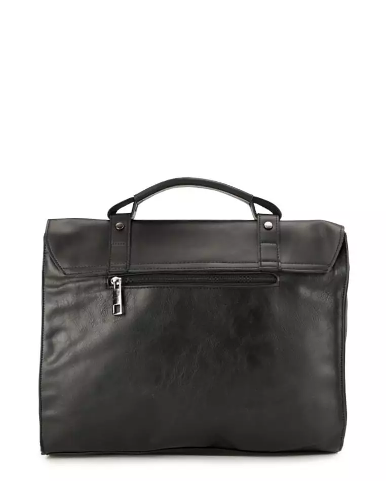 Distressed Leather Compact Office Bag