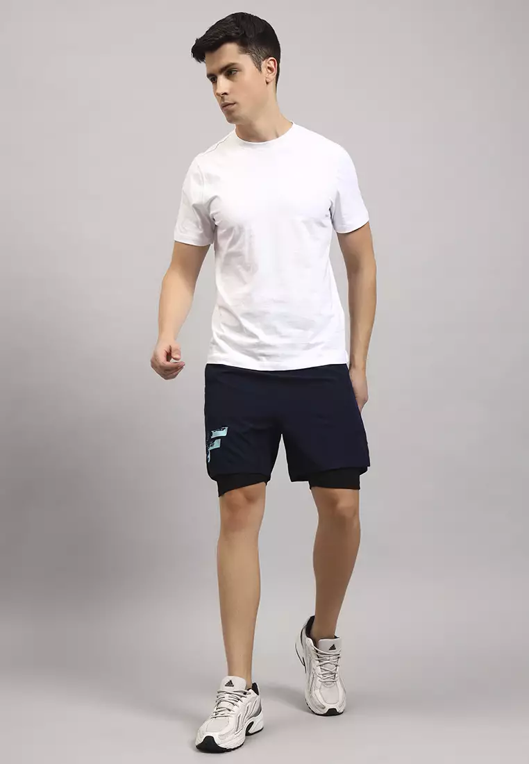 Men's Navy Training/Gym Dual Layer Shorts