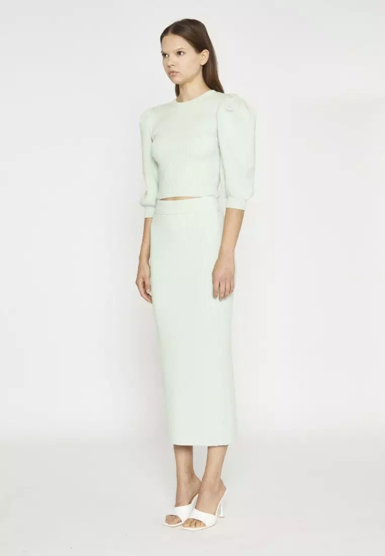 Mint Ribbed Crop Jumper