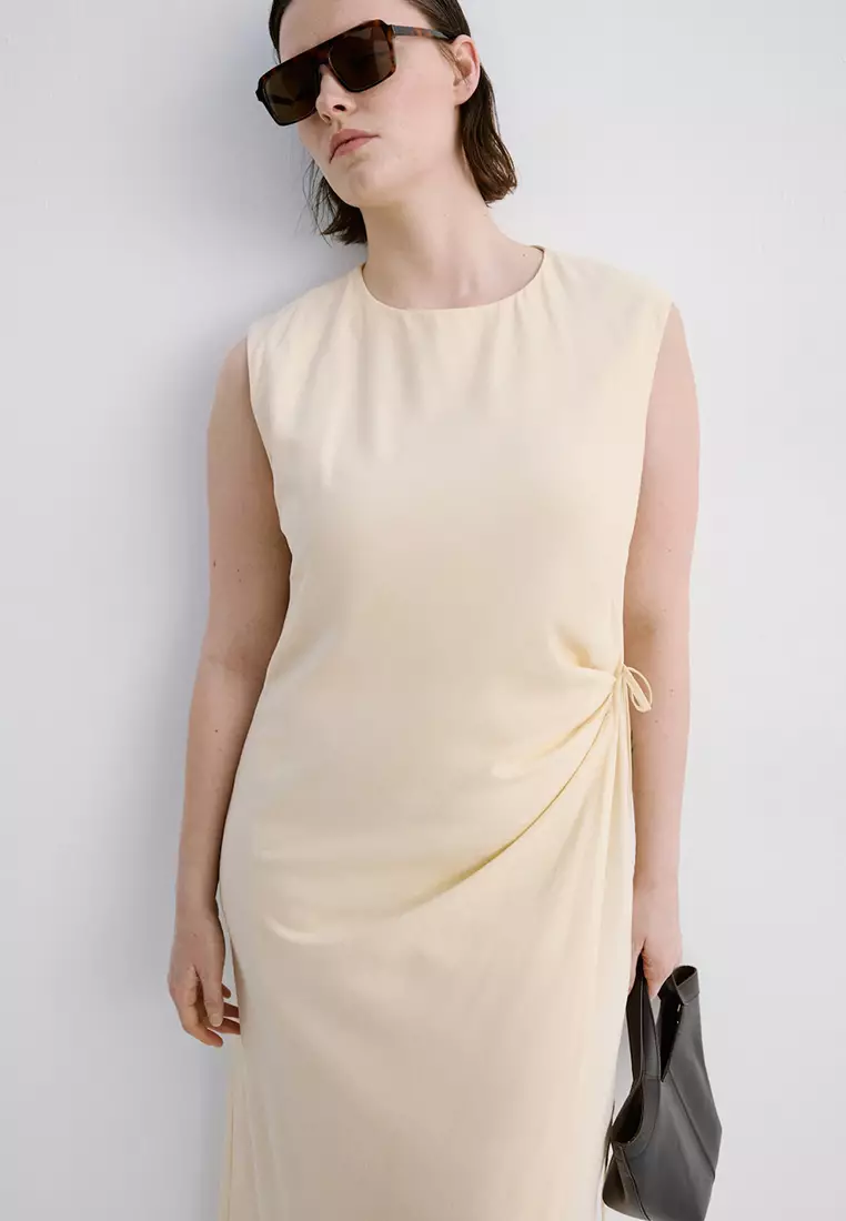 Wrap Midi-Dress With Knot
