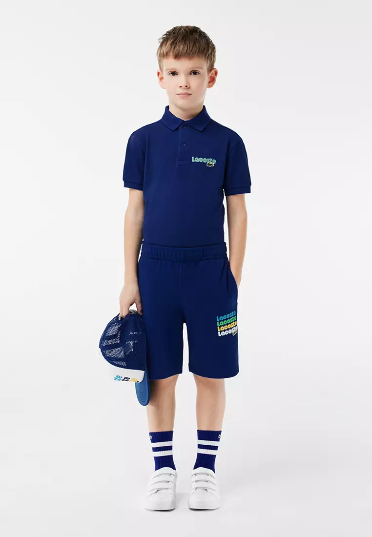 Lacoste fleece shorts blue store