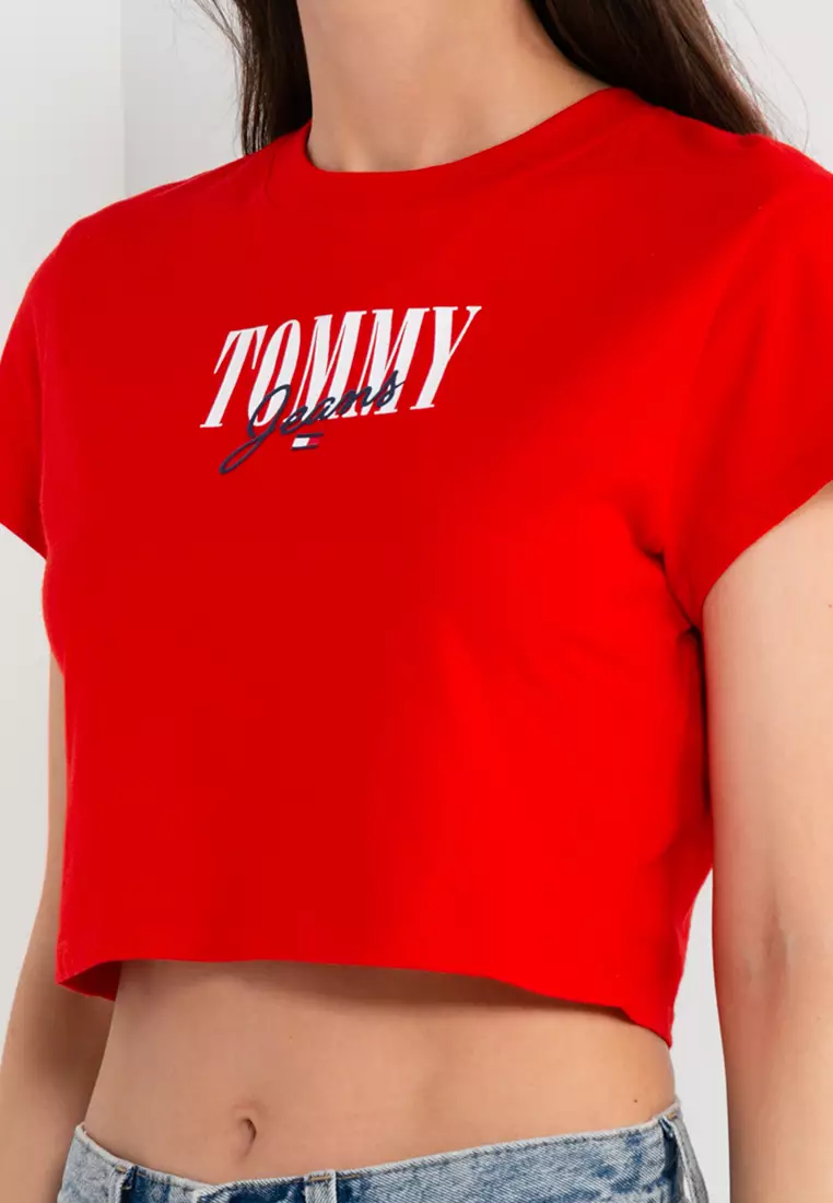 Jeans Tommy Hilfiger Hilfiger Online | Tommy - 2024 1 Kong Crop Essential Logo Short ZALORA Buy Hong | Sleeve Tommy Baby
