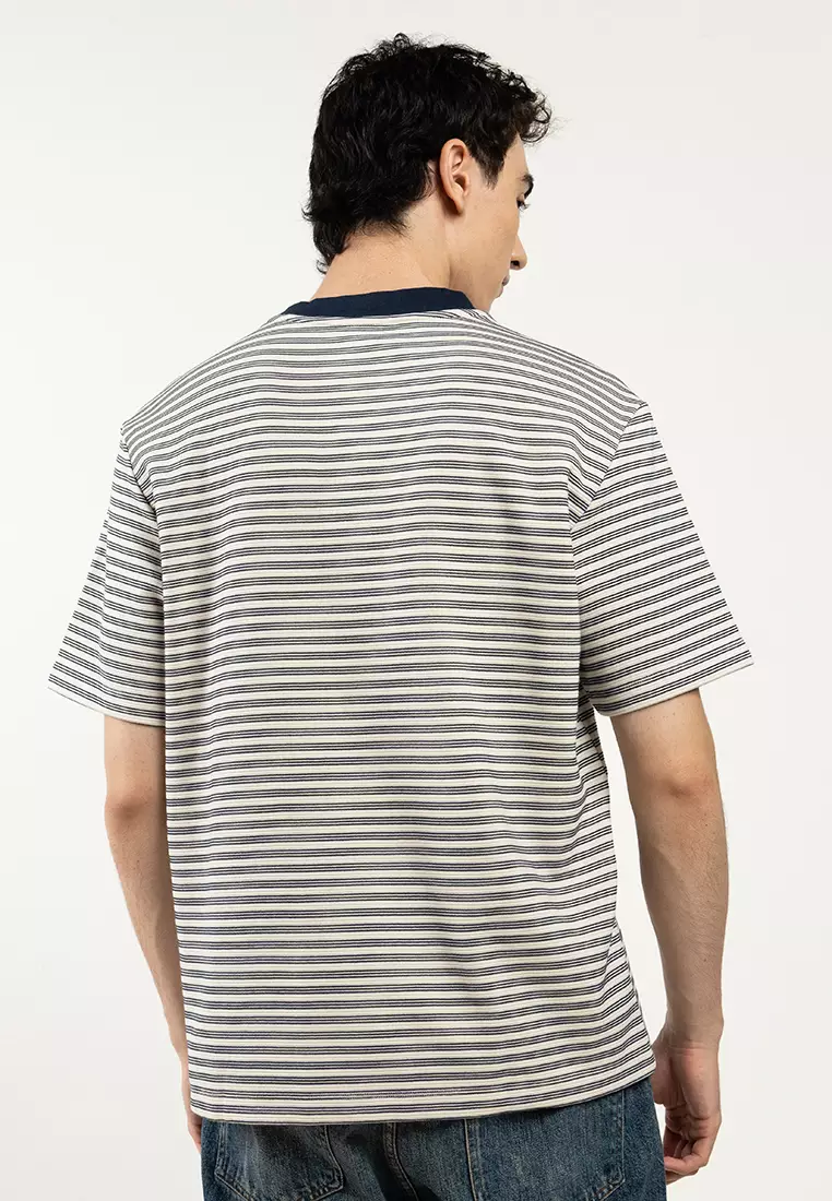 Short Sleeves Striped Ottoman Tee - Calvin Klein Jeans