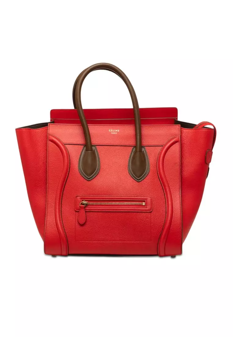 Pre-Loved Celine Mini Bicolor Leather Luggage Tote