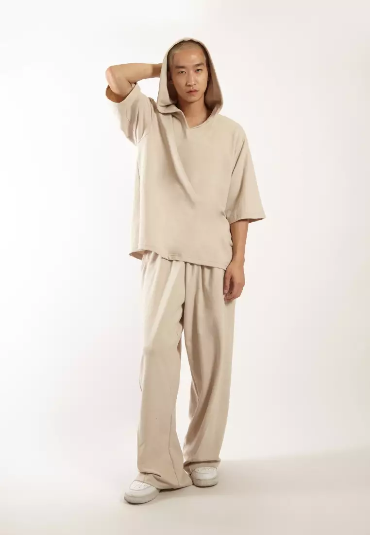 VEDECI X OCWA KENDRICK FLARE TRACK PANTS BEIGE CREAM