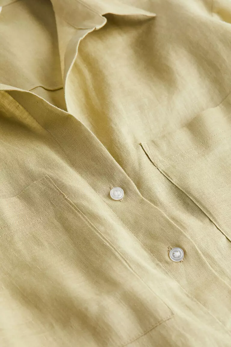 Jual H&M Linen shirt Original 2024 ZALORA Indonesia