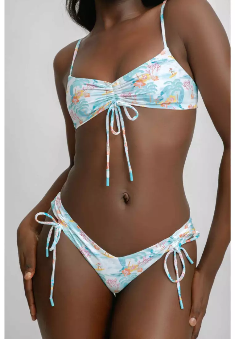 Sophia Ruched Cheeky Bikini Bottoms / Le Surf