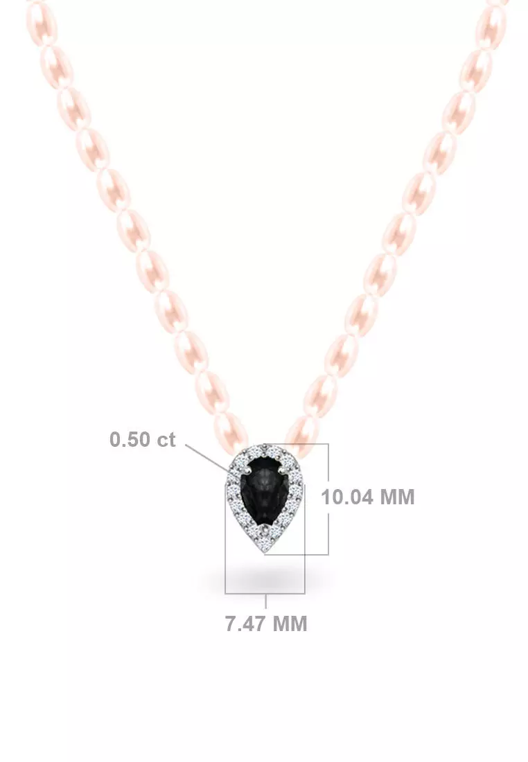 White gold deals onyx necklace